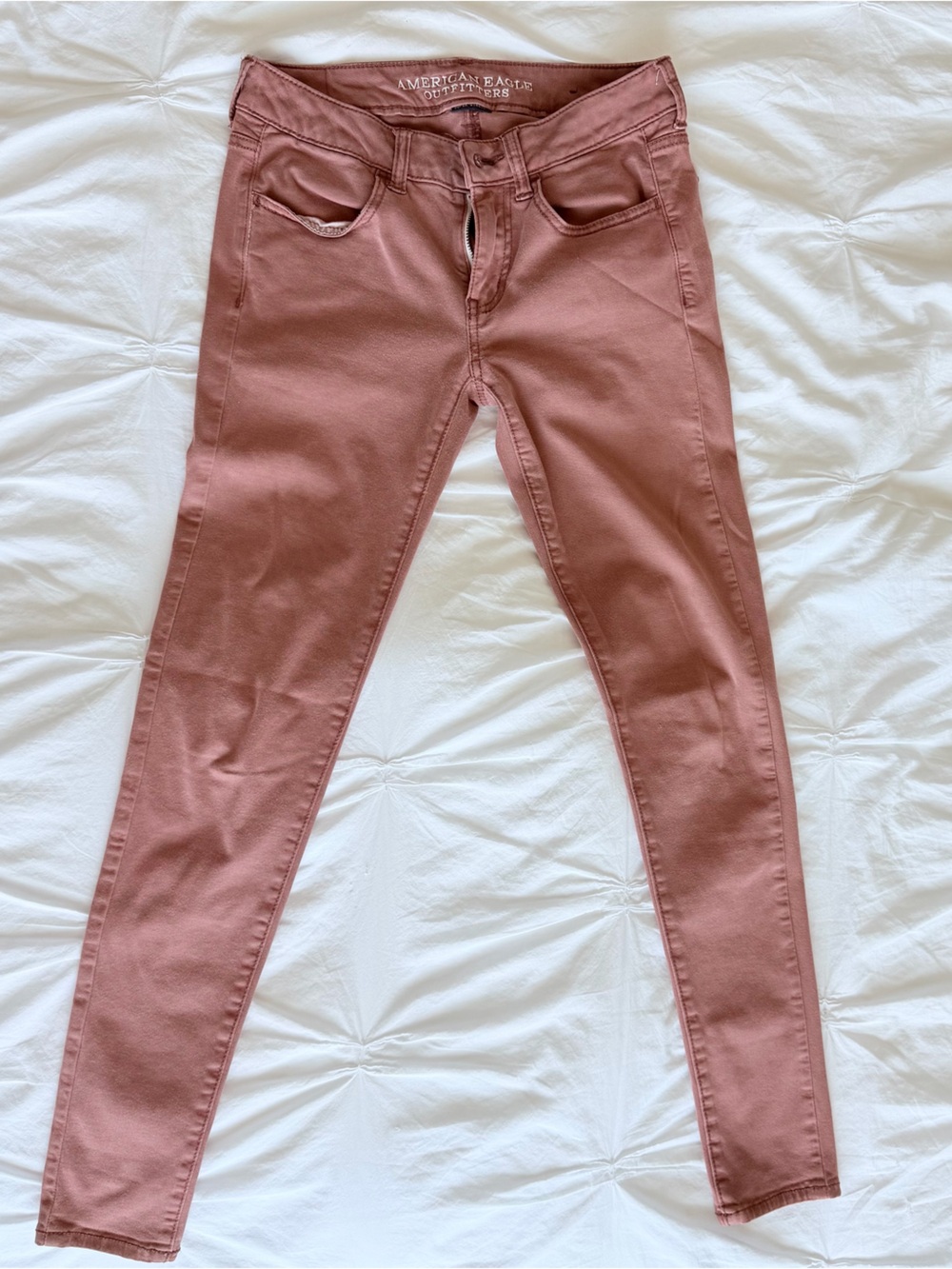 American Eagle Outfitters Dusty Rose High-Rise Skinny Jeans